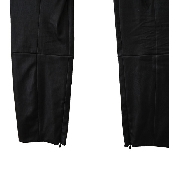 The Row Leather Leggings Medium Black Ankle Zip Straight Leg Pull On Pants - Picture 9 of 13
